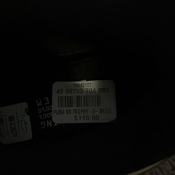 PUMA RS TROPHY-X-BK/GD !Worn once! !Message for additional pictures! - Picture 4 of 5